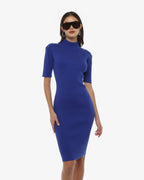 Mini knitted dress with stone decorations
