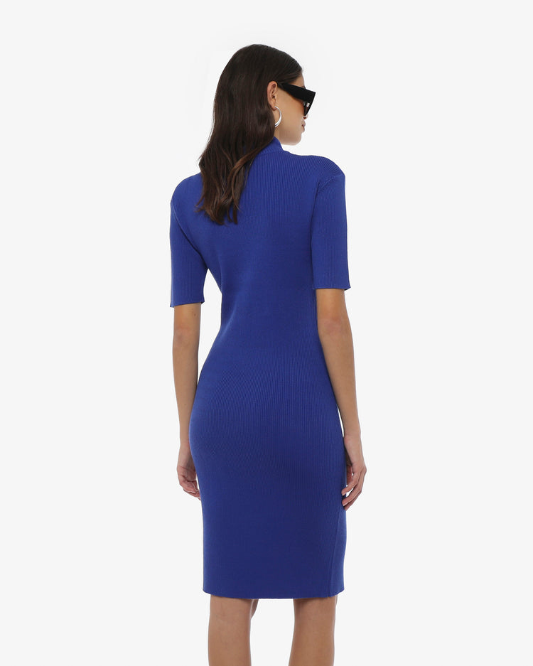 Mini knitted dress with stone decorations