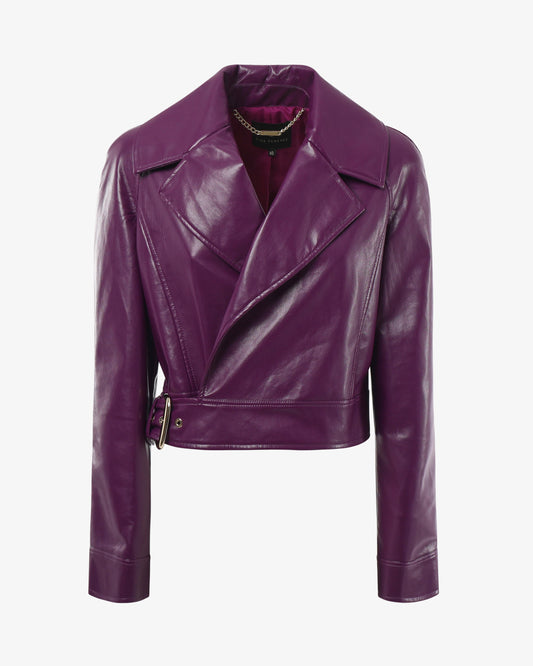 Giacca corta biker in ecopelle