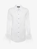 Poplin shirt with metal buttons and feather cuffs