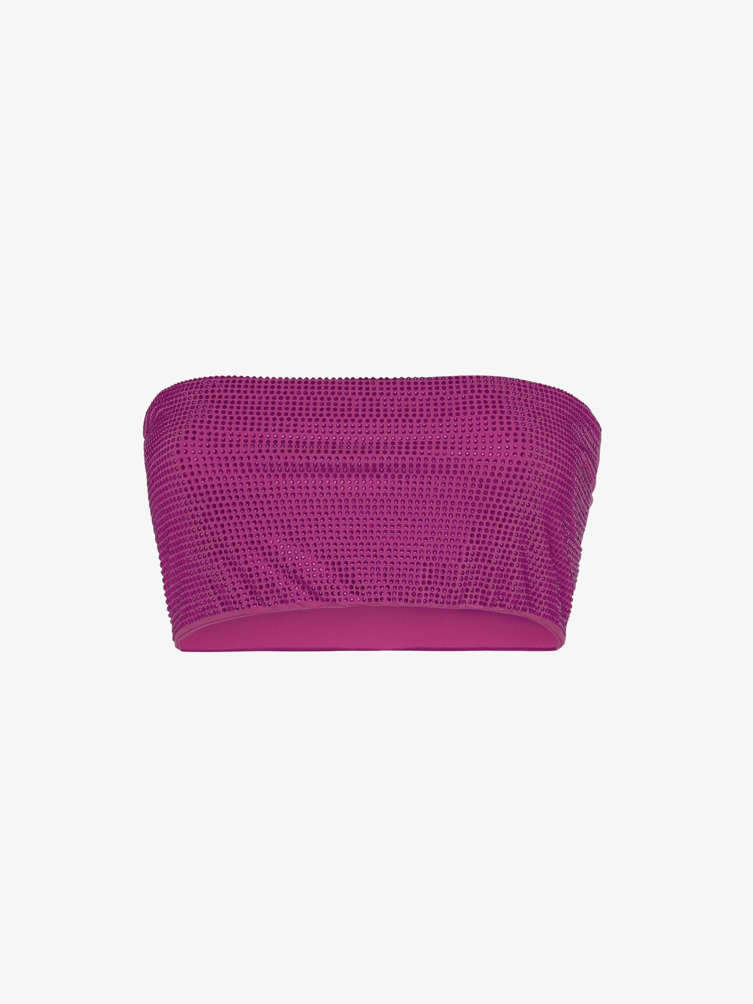 Top corto in jersey full strass