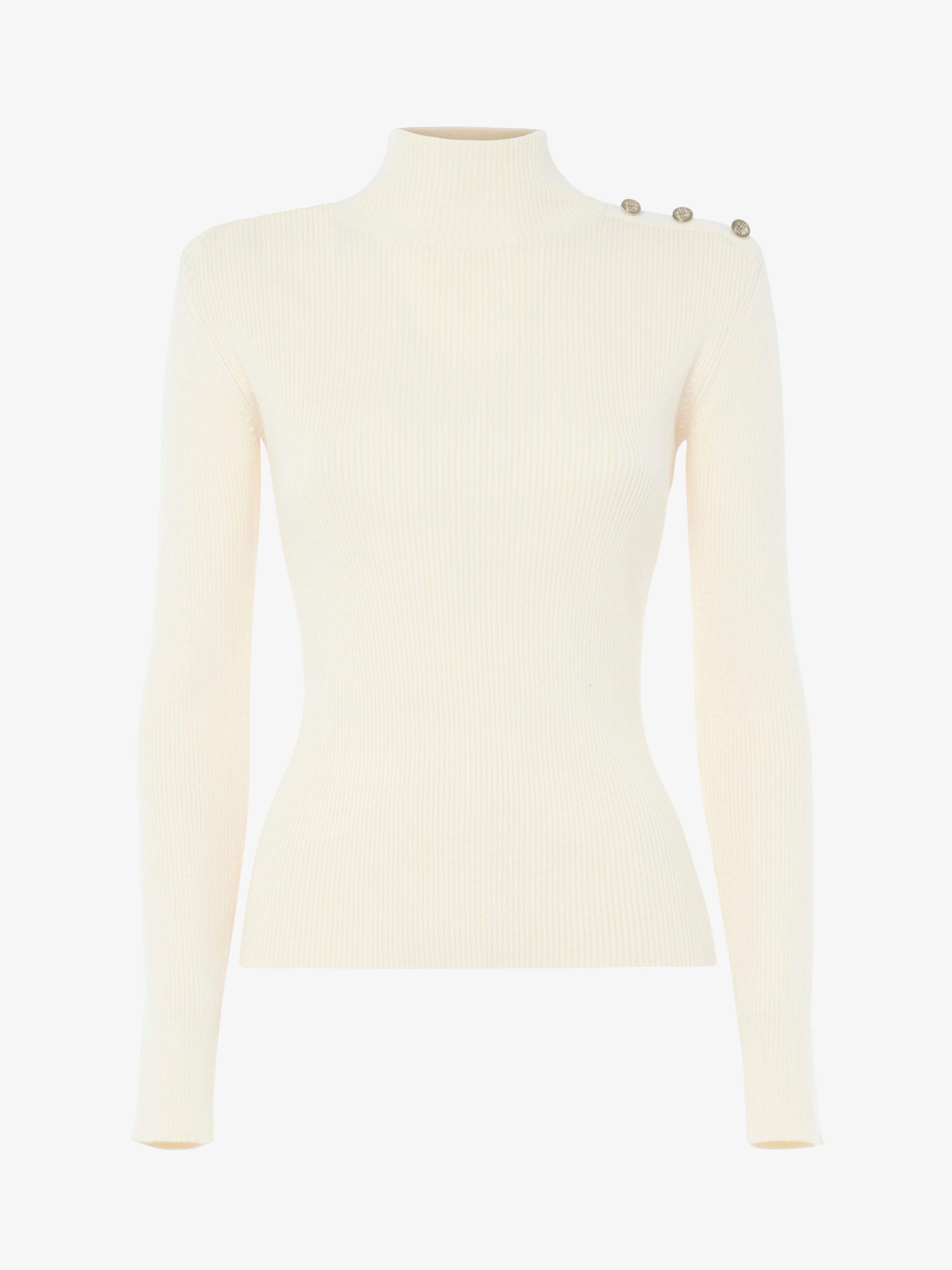 Maglia a collo alto con bottoni metallici