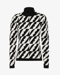 Maglia a collo alto jacquard fantasia