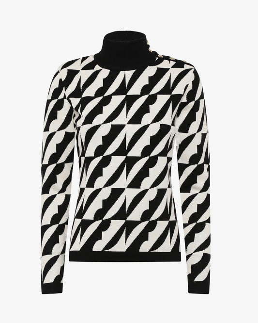 Maglia a collo alto jacquard fantasia