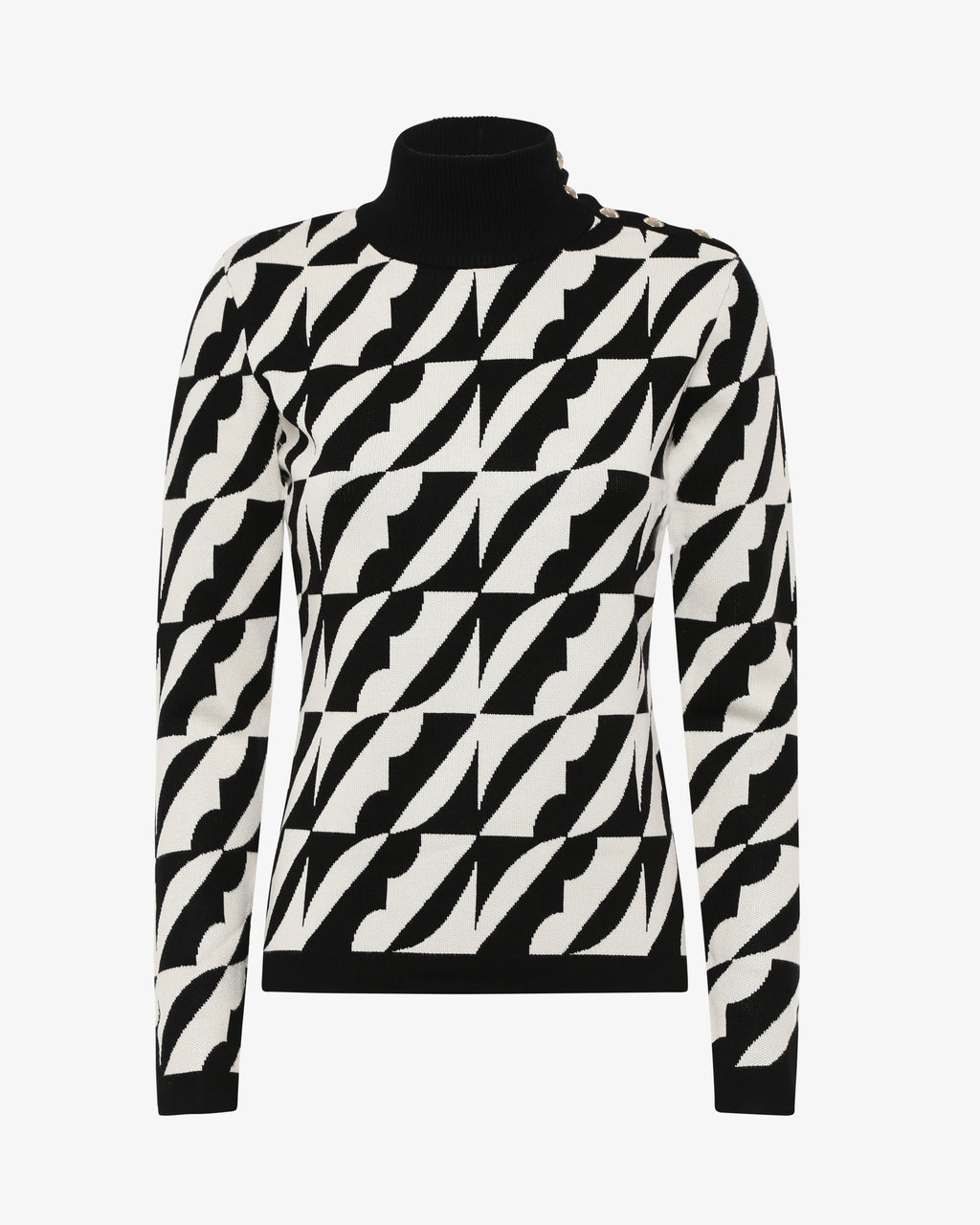 Maglia a collo alto jacquard fantasia