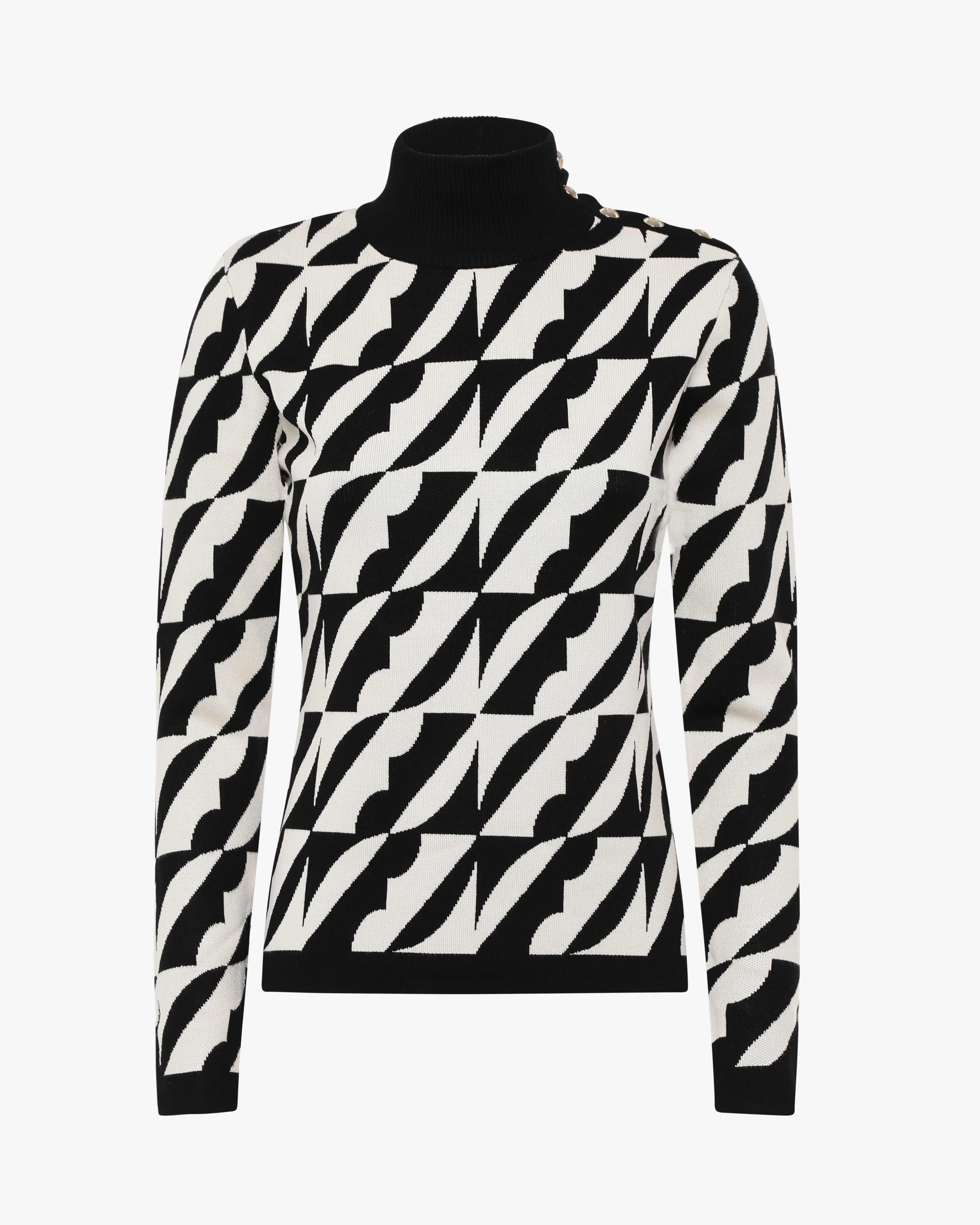 Maglia a collo alto jacquard fantasia