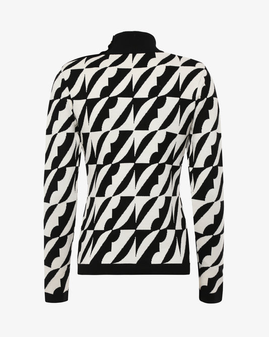 Maglia a collo alto jacquard fantasia