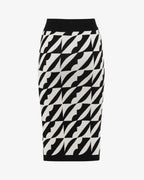 Gonna midi in maglia jacquard fantasia
