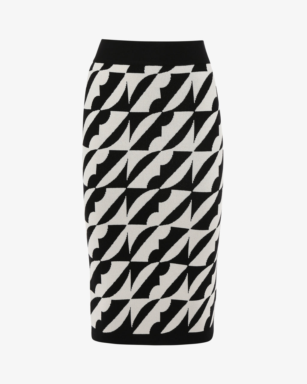 Gonna midi in maglia jacquard fantasia