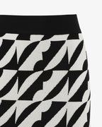 Gonna midi in maglia jacquard fantasia