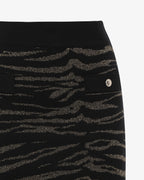 Gonna midi in maglia jacquard lurex con bottoni metallici