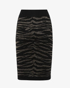 Gonna midi in maglia jacquard lurex con bottoni metallici