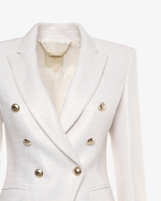 Giacca doppiopetto in tweed metallizzato