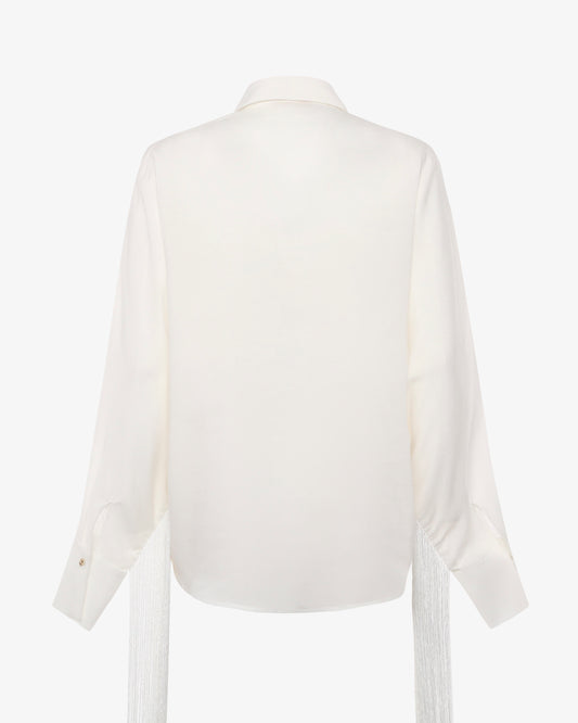 Camicia in lyocell con frange