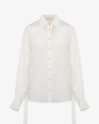 Camicia in lyocell con frange