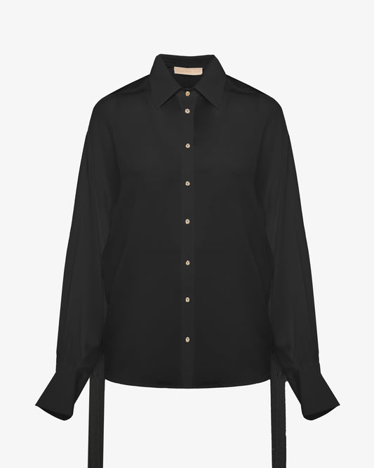 Camicia in lyocell con frange