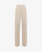 Pantaloni gamba dritta in lino metallizzato