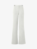 Pantaloni gamba dritta in tessuto crêpe con accessorio in vita