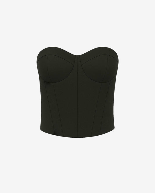 Corset in crêpe steccato