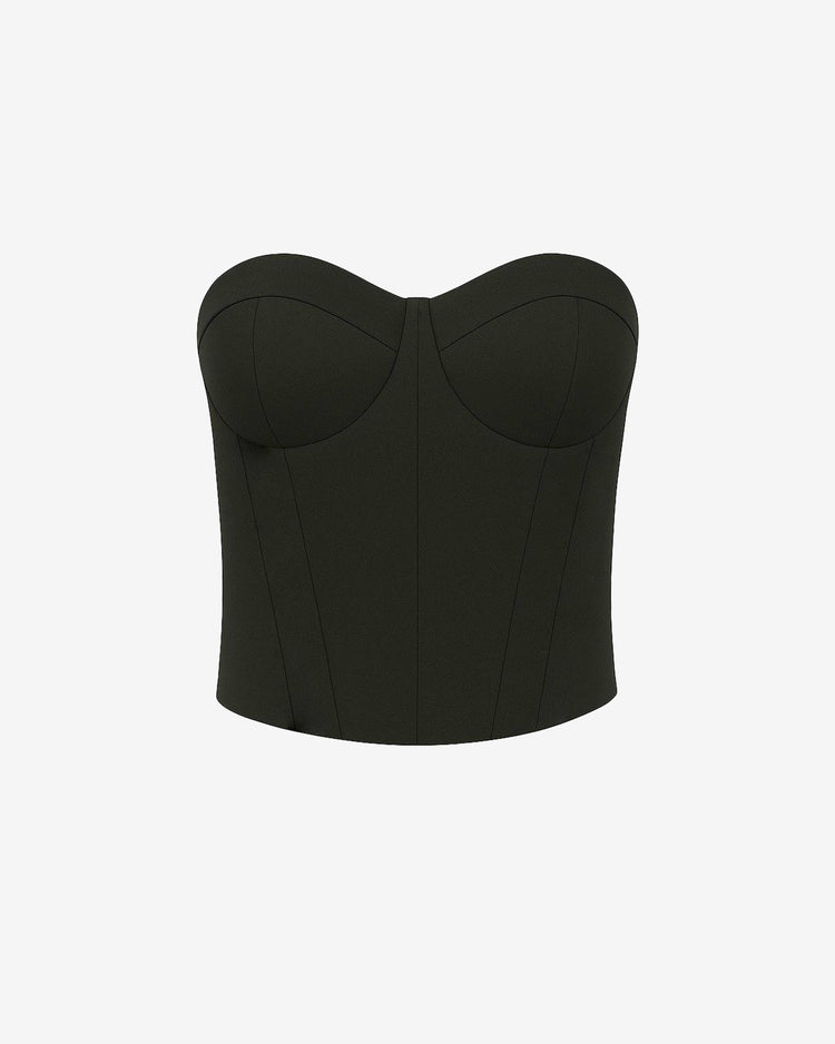 Corset in crêpe steccato