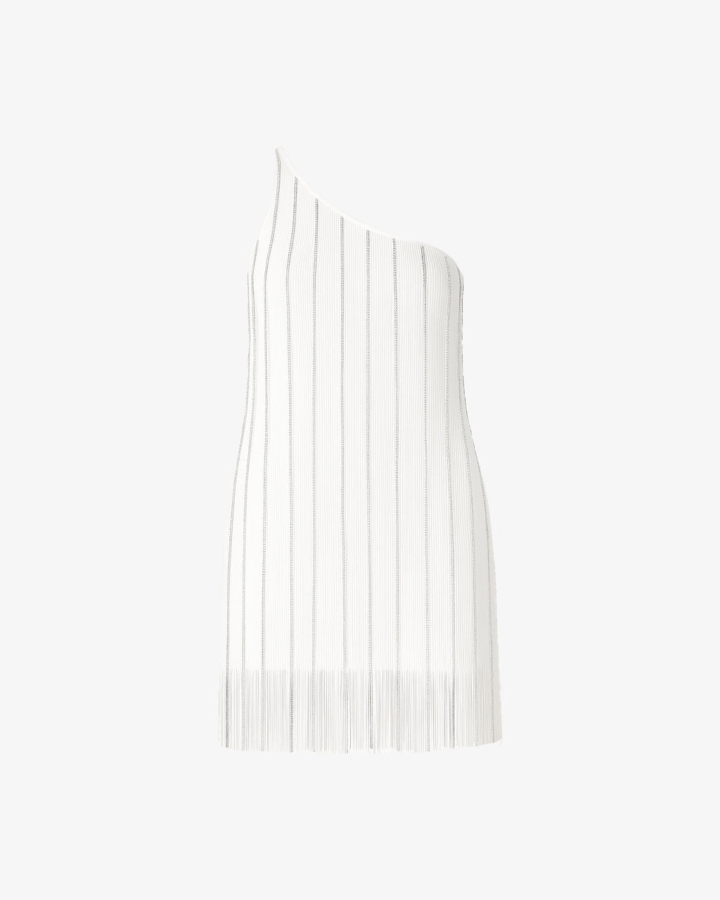 Abiti mini monospalla in jersey con frange gioiello