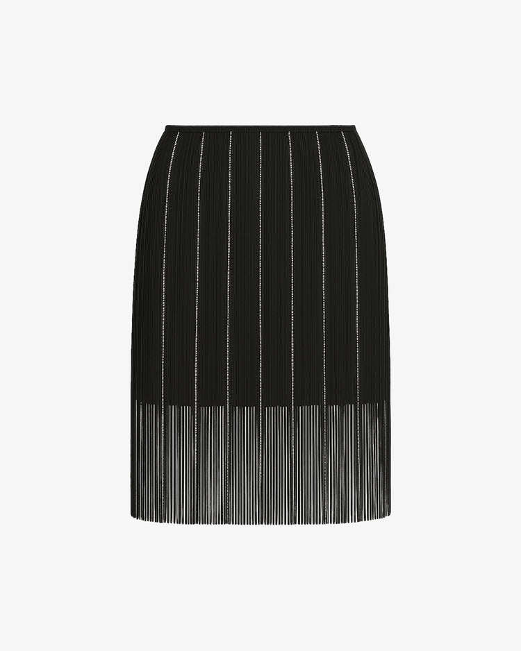 Gonna mini in jersey con frange gioiello