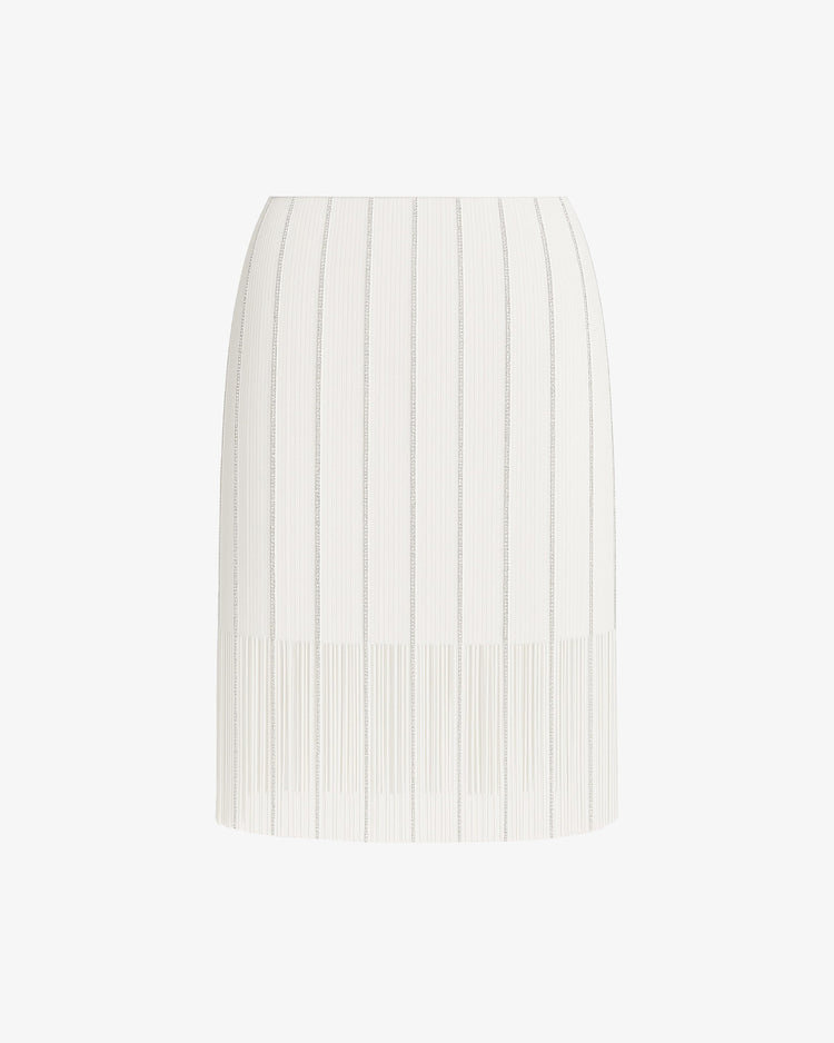 Gonna mini in jersey con frange gioiello