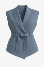 Gilet in denim e cintura in vita