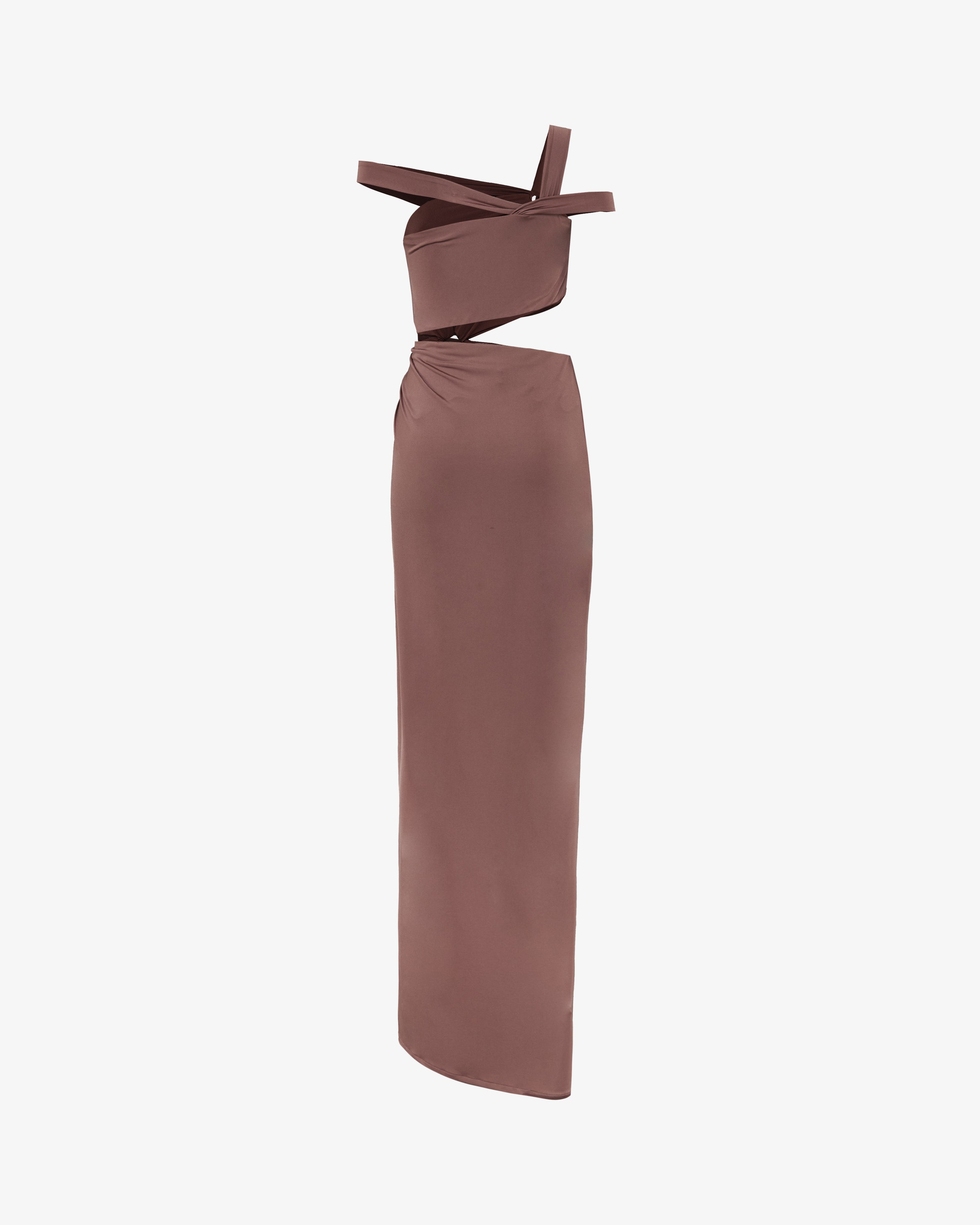 Abito lungo in jersey con cut out