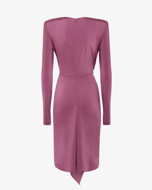 Mini abito scollato in jersey condrappeggi e rouches