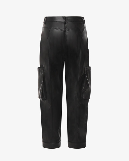 Pantalone cargo in ecopelle