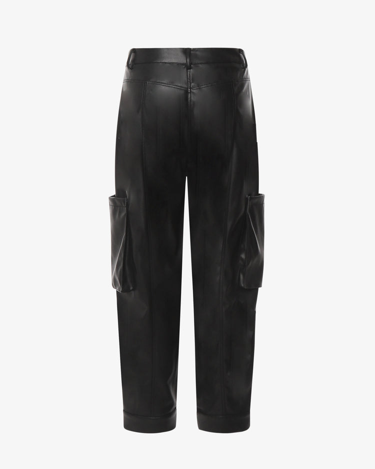 Pantalone cargo in ecopelle