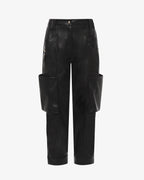 Pantalone cargo in ecopelle