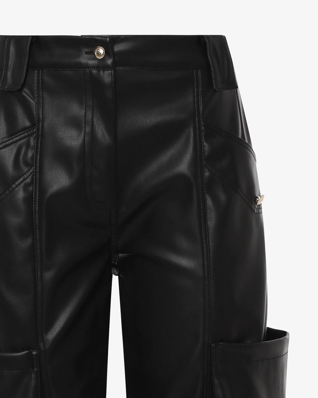 Pantalone cargo in ecopelle