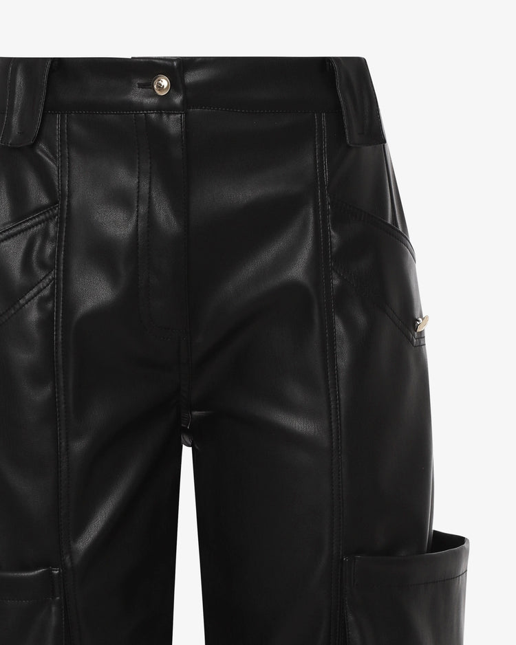 Pantalone cargo in ecopelle