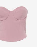 Top bustier in tessuto tecnico con coppe