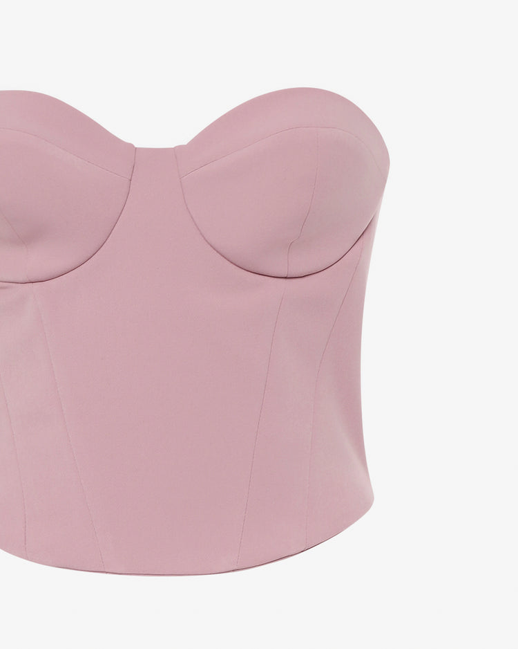 Top bustier in tessuto tecnico con coppe