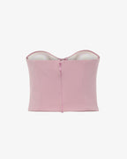 Top bustier in tessuto tecnico con coppe