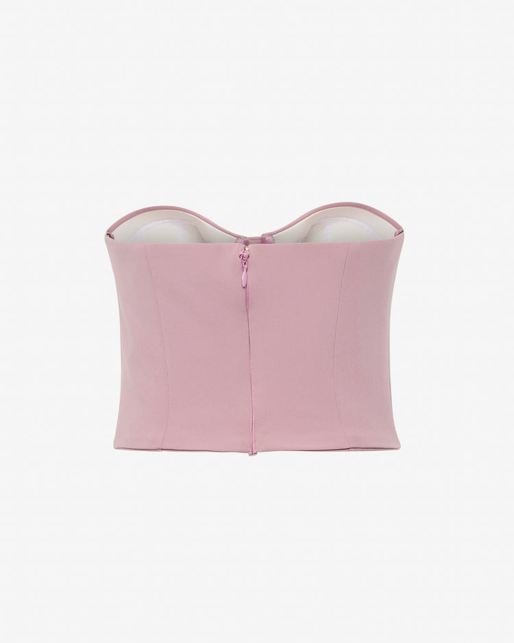Top bustier in tessuto tecnico con coppe