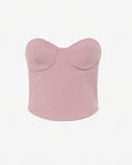 Top bustier in tessuto tecnico con coppe
