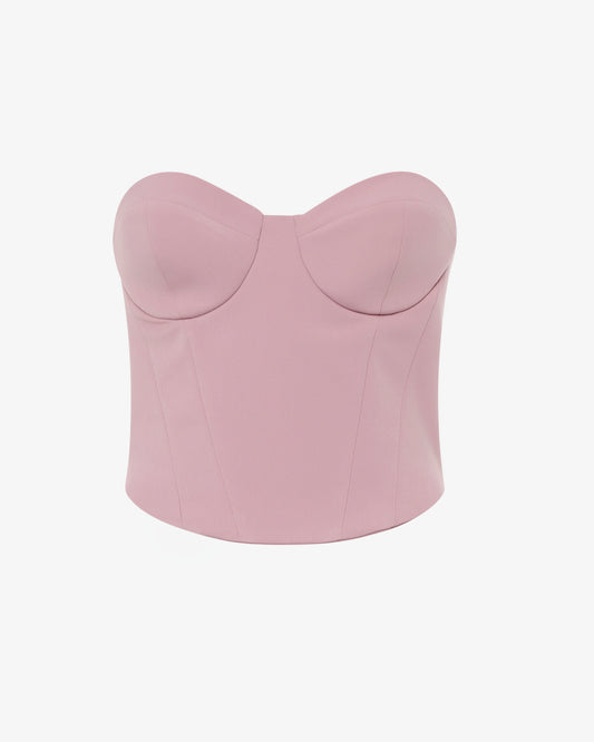 Top bustier in tessuto tecnico con coppe