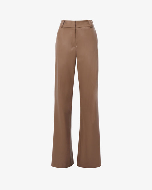 Pantalone gamba  dritta in ecopelle