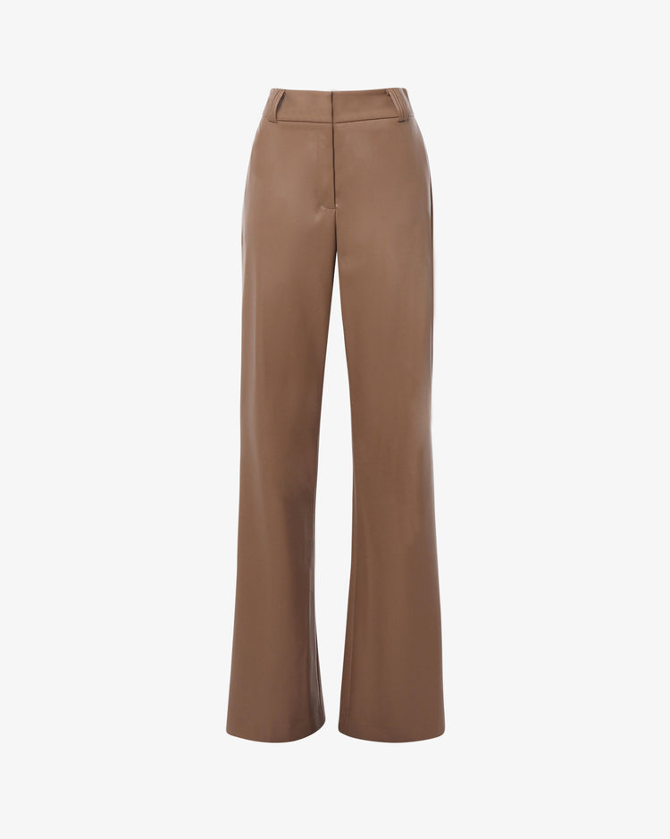 Pantalone gamba  dritta in ecopelle