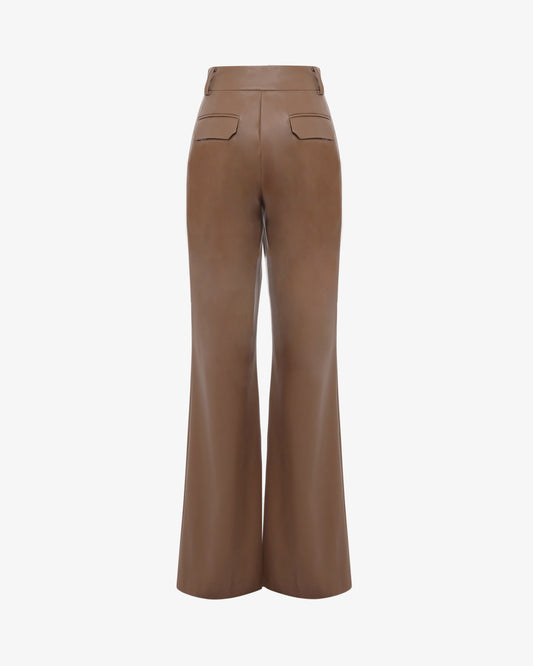 Pantalone gamba  dritta in ecopelle