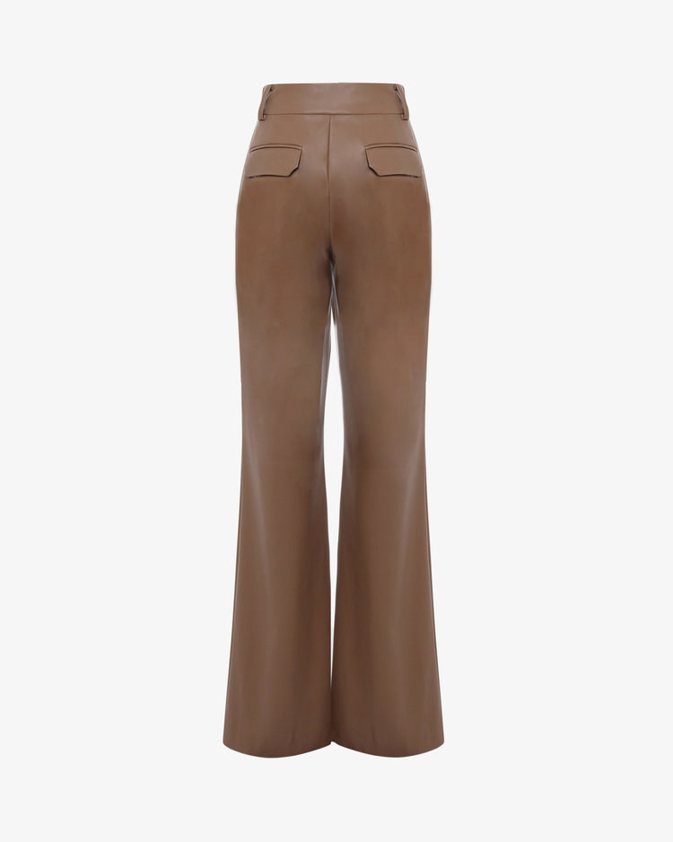 Pantalone gamba  dritta in ecopelle