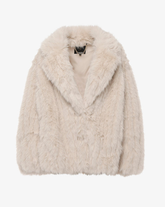 Cappotto oversize in eco-pelliccia