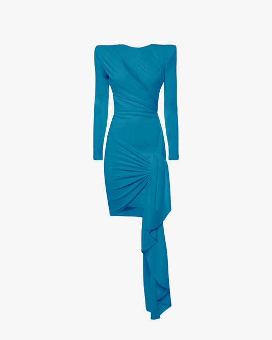 Mini abito con cut out e drappeggi