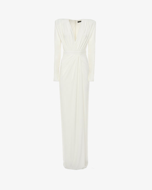 Abito lungo scollo profondo in jersey