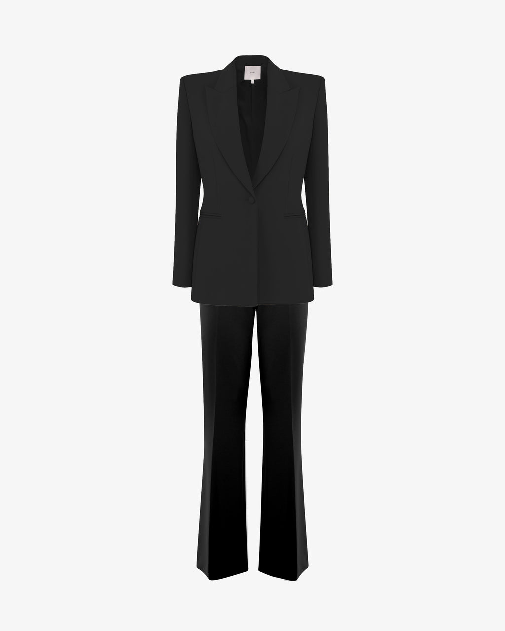 Tailleur in crêpe giacca monopetto e pantaloni flare