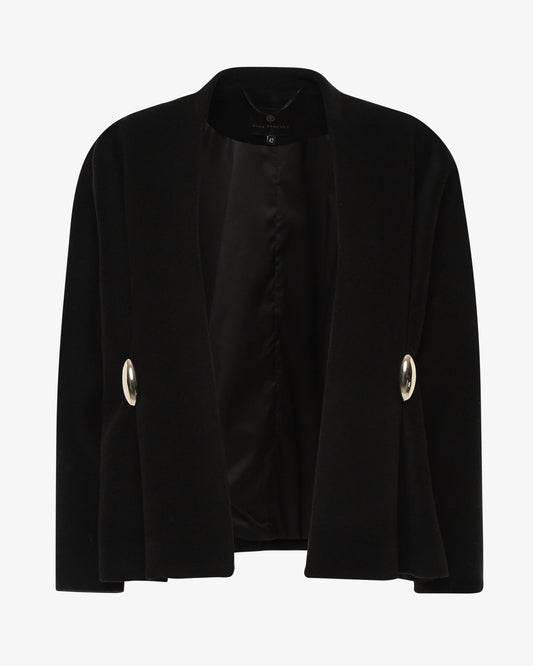 Soprabito corto in panno con accessorio metallico